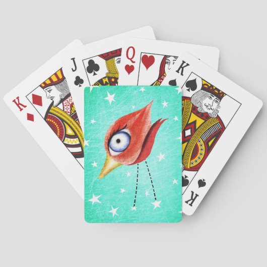 Sterne Winter Vogel Spielkarten (Rückseite)