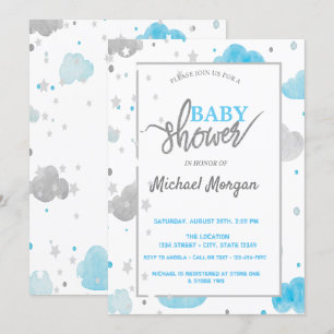 Sterne & Wolken  Babyparty Einladung