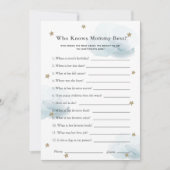 Sterne & Wolken, die Mama Duwer Game Blue Card ken Einladung (Vorderseite)