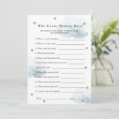 Sterne & Wolken, die Mama Duwer Game Blue Card ken Einladung (Stehend Vorderseite)