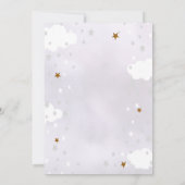 Sterne & Wolken Lavendel-Baby-Party Einladung (Rückseite)