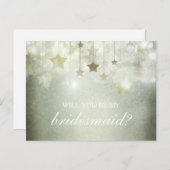 Sterne zu leuchten wird meine Bridesmaid sein Einladungspostkarte (Vorne/Hinten)