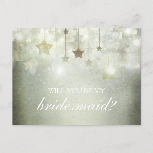 Sterne zu leuchten wird meine Bridesmaid sein Einladungspostkarte (Vorderseite)