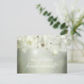 Sterne zu leuchten wird meine Bridesmaid sein Einladungspostkarte (Stehend Vorderseite)