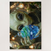 Sternen-Alien in Raumschiff Kristall-Cupcake  Puzzle (Vertikal)