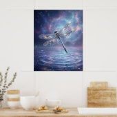 Sternen-Dragonfly-Kosmisches Leuchten Poster (Küche)
