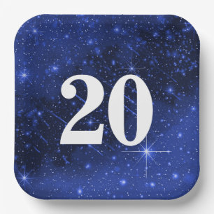 Sternen Galaxy zum 20. Geburtstag Pappteller