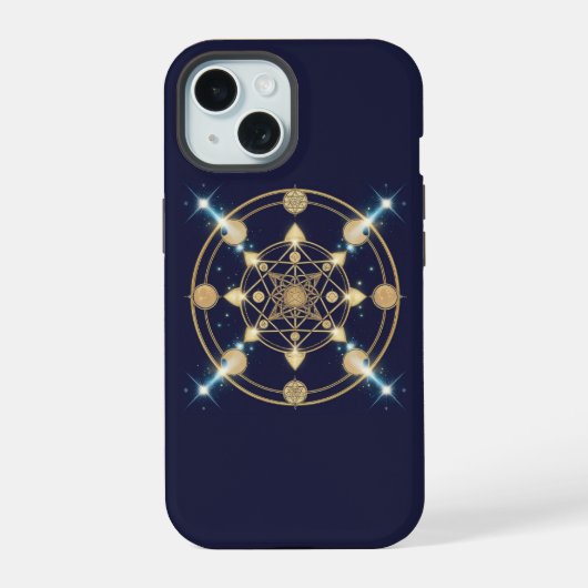 Sternen-Geometrie – Der Code der Unendlichkeit iPhone 15 Hülle (Rückseite)