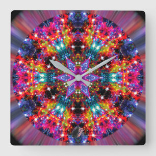 Sternen Kaleidoskop Coruscation Quadratische Wanduhr