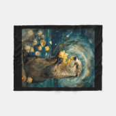 Sternen-Otter-Kunstperformance Fleecedecke (Vorderseite (Horizontal))