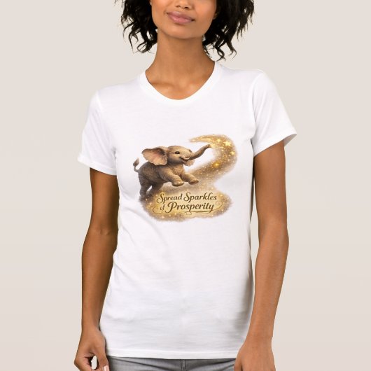 Sternen sprühender Elefant T-Shirt (Vorderseite)