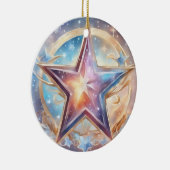  Sternen wasserfarben pastell Gemälde Keramik Ornament (Rechts)