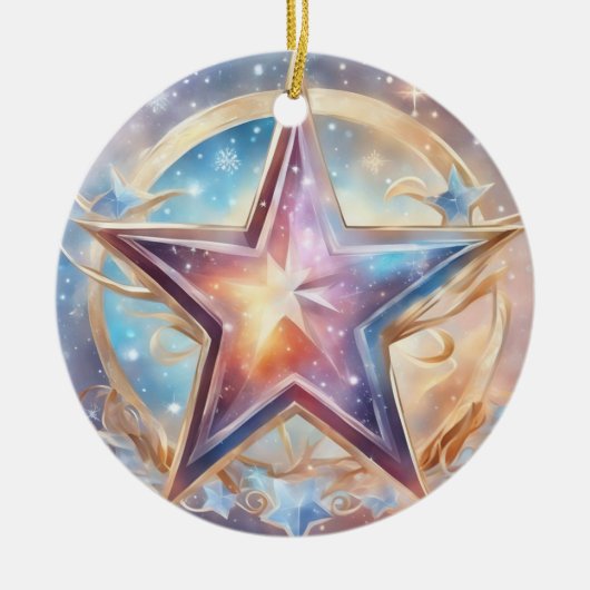  Sternen wasserfarben pastell Gemälde Keramik Ornament (Vorne)