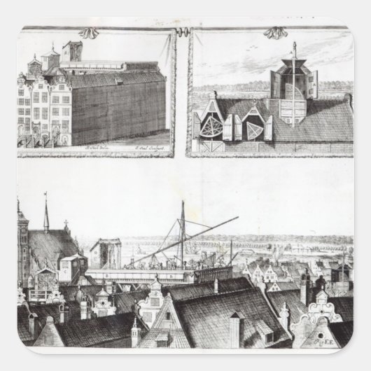 Sternenastronomie Quadratischer Aufkleber (Vorderseite)