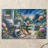 Sternenbalkon mit Gartenhäuschen Sheltie Traum Puzzle