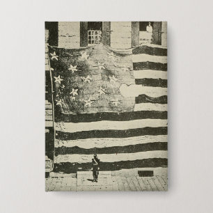 Sternenbanner: Amerikanische Flagge ausgestellt Button