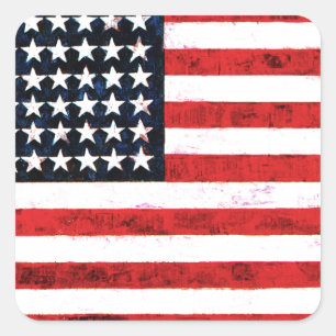 Sternenbanner - Amerikanische Flagge Quadratischer Aufkleber