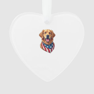 Sternenbanner Golden Retriever Vintage T-Shirt 4 Ornament