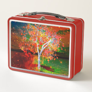 Sternenbaum-Metall-Lunchbox Metall Brotdose