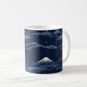 Sternenbedeckte Gipfel – Mitternachtlicher Berghim Kaffeetasse