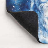 Sternenbegrenzte Blaue Wolf-Himmels-Konstellation Mousepad (Ecke)