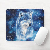 Sternenbegrenzte Blaue Wolf-Himmels-Konstellation Mousepad (Mit Mouse)