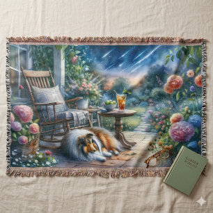 Sternenbelaubte Veranda Sheltie Traum Decke