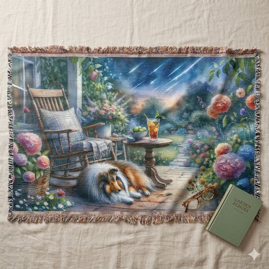 Sternenbelaubte Veranda Sheltie Traum Decke