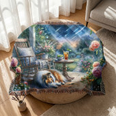 Sternenbelaubte Veranda Sheltie Traum Decke