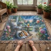 Sternenbelaubte Veranda Sheltie Traum Decke