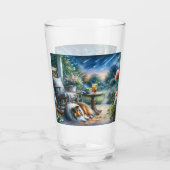 Sternenbepflanzter Gartenveranda Sheltie Traum Glas (Rückseite)