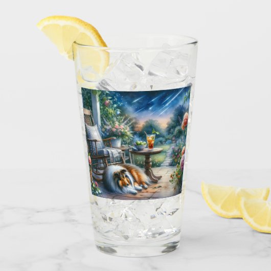 Sternenbepflanzter Gartenveranda Sheltie Traum Glas (Vorderseite Ice)