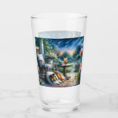 Sternenbepflanzter Gartenveranda Sheltie Traum Glas (Vorderseite)