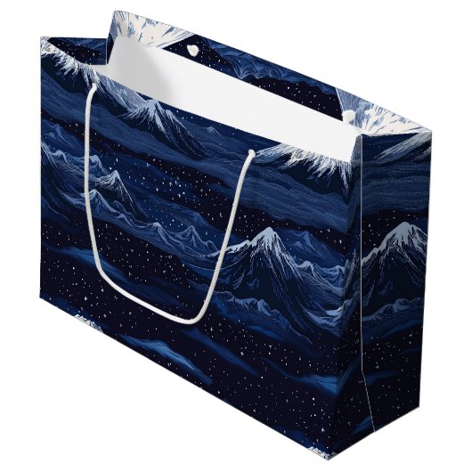 Sternenberge – Mitternachtshimmel am Berg (3) Große Geschenktüte (Vorderseite Schrägansicht)