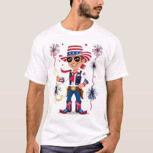 Sternenbesäter Cowboy – 4. Juli Feier Des T-Shirt