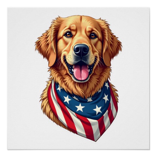 Sternenbesäter Golden Retriever Vintage T-Shirt 4 Poster (Vorderseite)