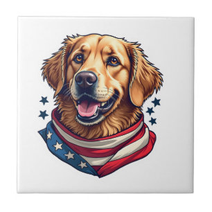 Sternenbesäter Golden Retriever Vintage T-Shirt Fliese