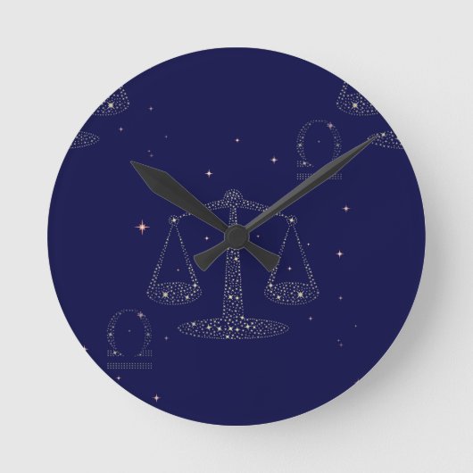 Sternenbibliothek Runde Wanduhr (Vorderseite)