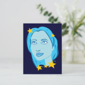 Sternenblaue Mädchen Postkarte (Stehend Vorderseite)