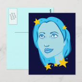 Sternenblaue Mädchen Postkarte (Vorne/Hinten)
