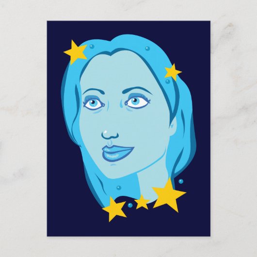Sternenblaue Mädchen Postkarte (Vorderseite)