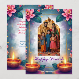 Sternenbogen Diwali-Grußkarte Einladung
