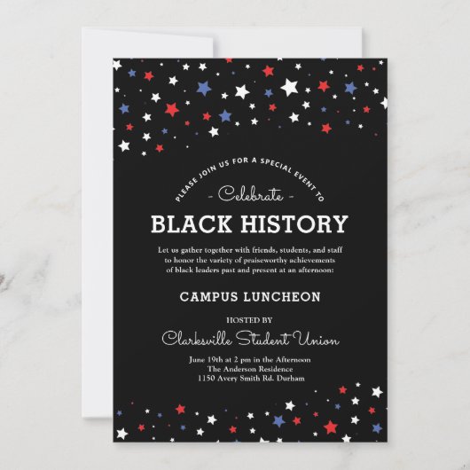 Sternencluster | Black History Event RWBB Einladung (Vorderseite)