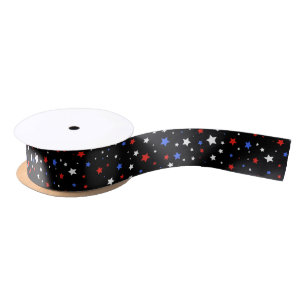 Sternencluster Juneteenth Themed Black Satinband