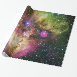 Sternencluster Nebula Green Space Astronomie Geschenkpapier