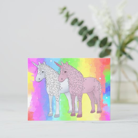 Sterneneinhörner Postkarte (Stehend Vorderseite)