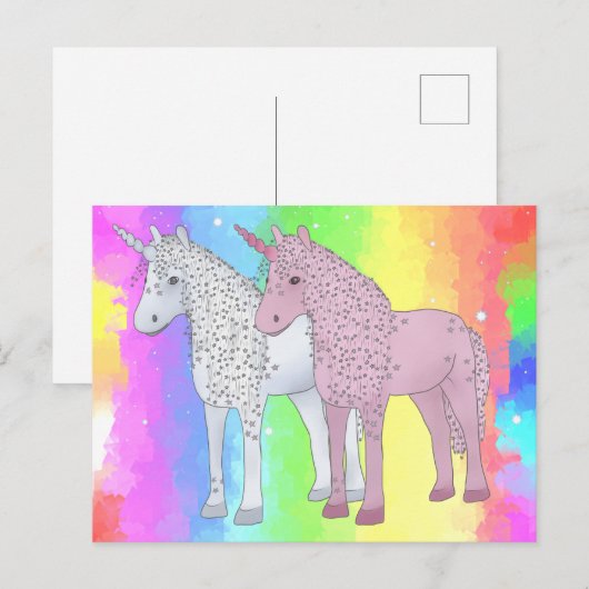 Sterneneinhörner Postkarte (Vorne/Hinten)