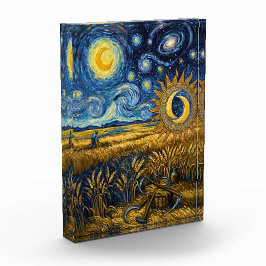 Sternenernte im Stil von Van Gogh Acryl-Fine-Art Fotoblock