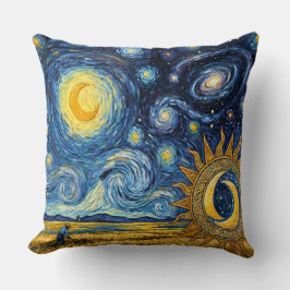 Sternenernte im Stil von Van Gogh Goldenes Weizenf Kissen