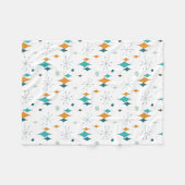 Sternenexplosion Mid-Century-Modern-Muster Fleecedecke (Vorderseite (Horizontal))